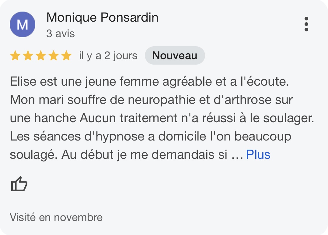 Avis google hypnose bourges